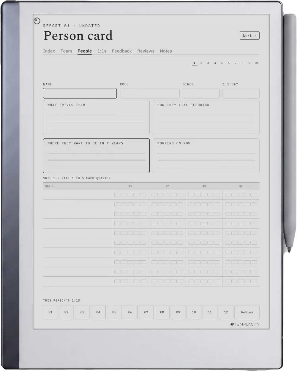The Planner · People Manager reMarkable 2 page 2