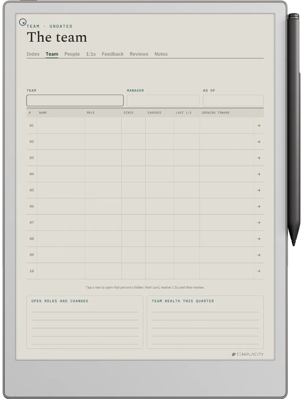 The Planner · People Manager reMarkable Paper Pro page 1