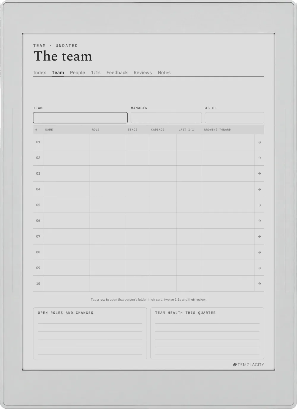 The Planner · People Manager Supernote Nomad page 1