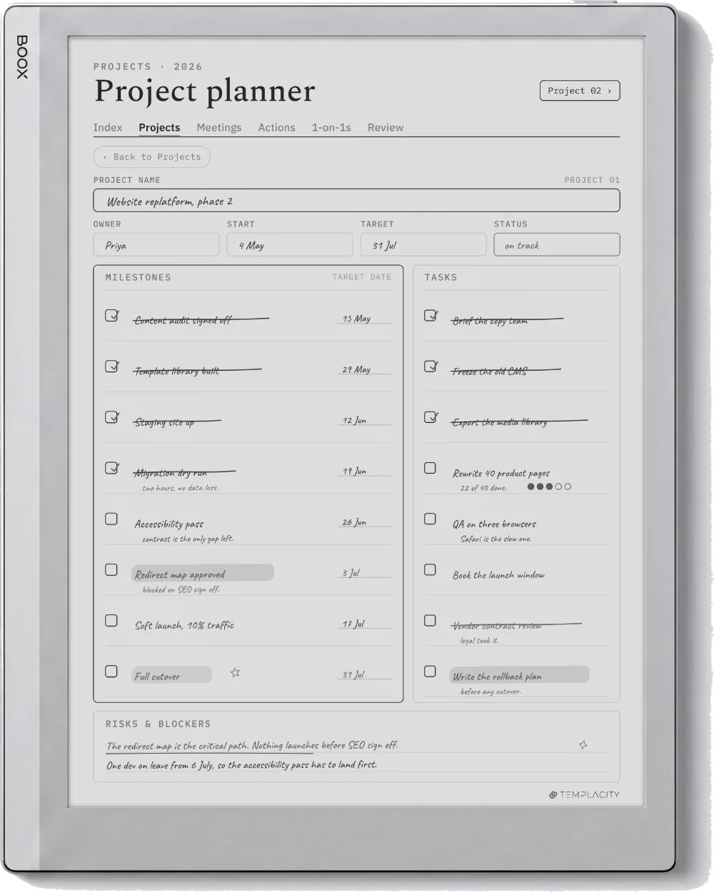 The Planner on the Boox Go 10.3