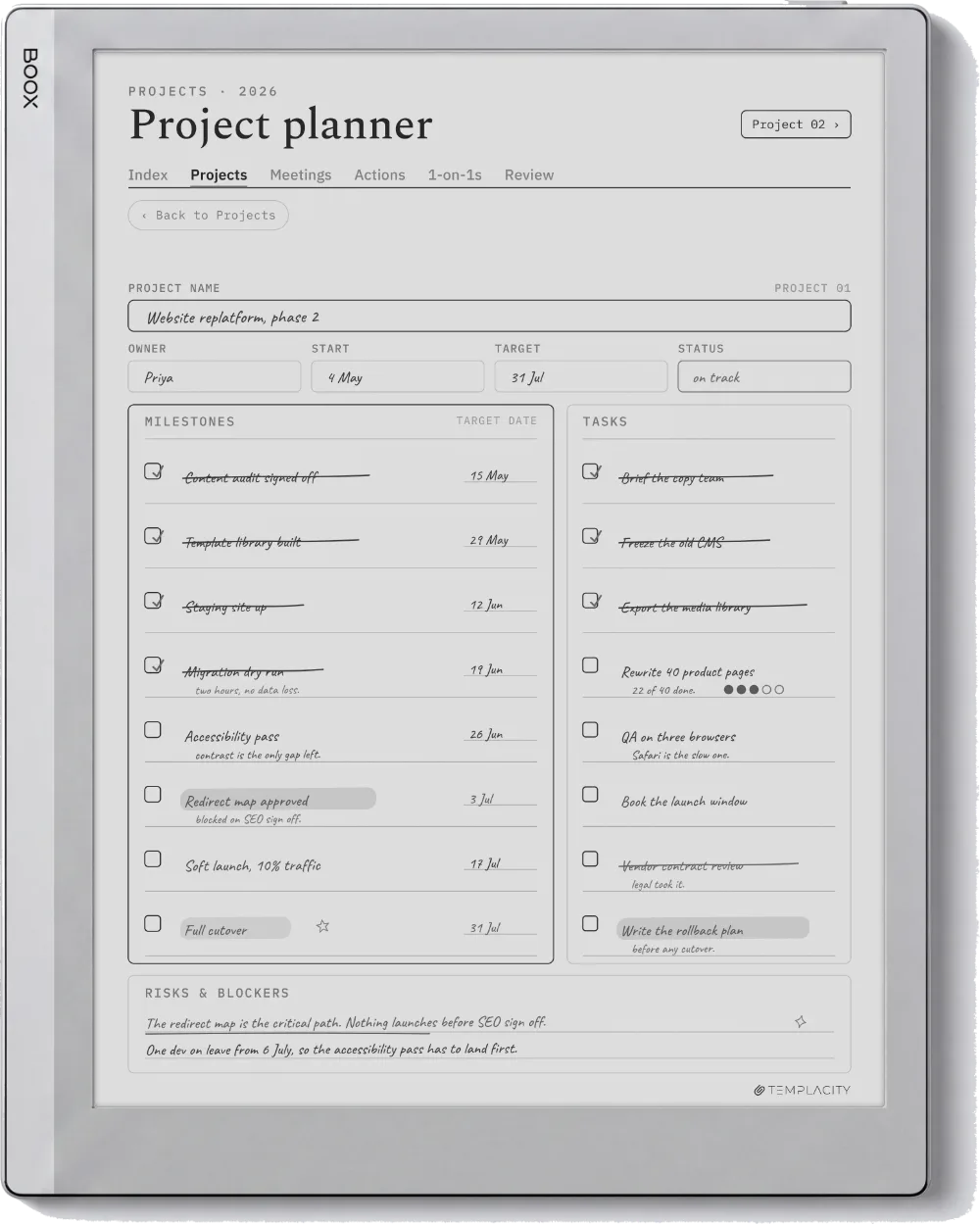 The Planner on the Boox Go 10.3
