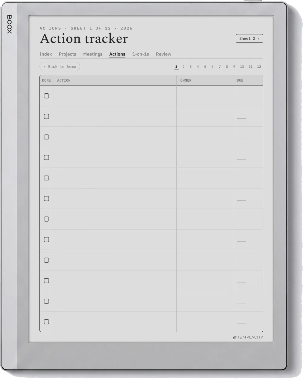 The Planner · Work Boox Go 10.3 page 2