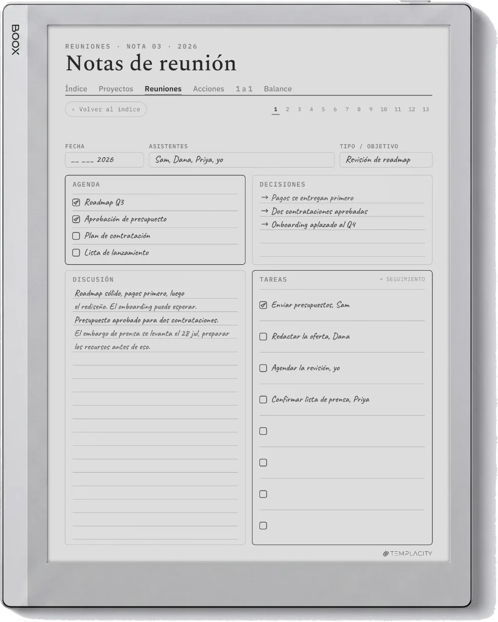 The Planner en el Boox Go 10.3