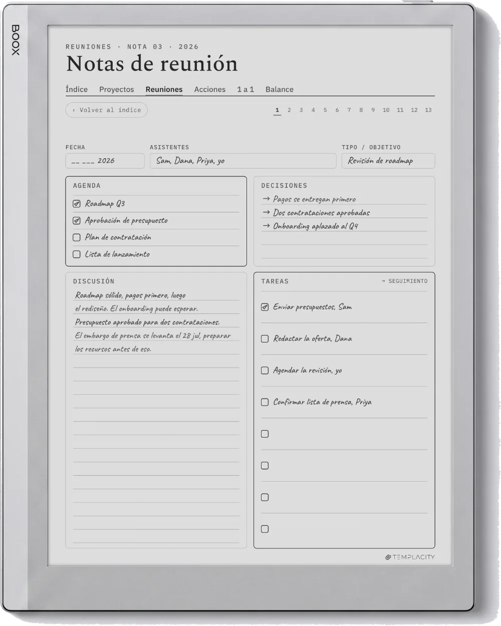 The Planner en el Boox Go 10.3