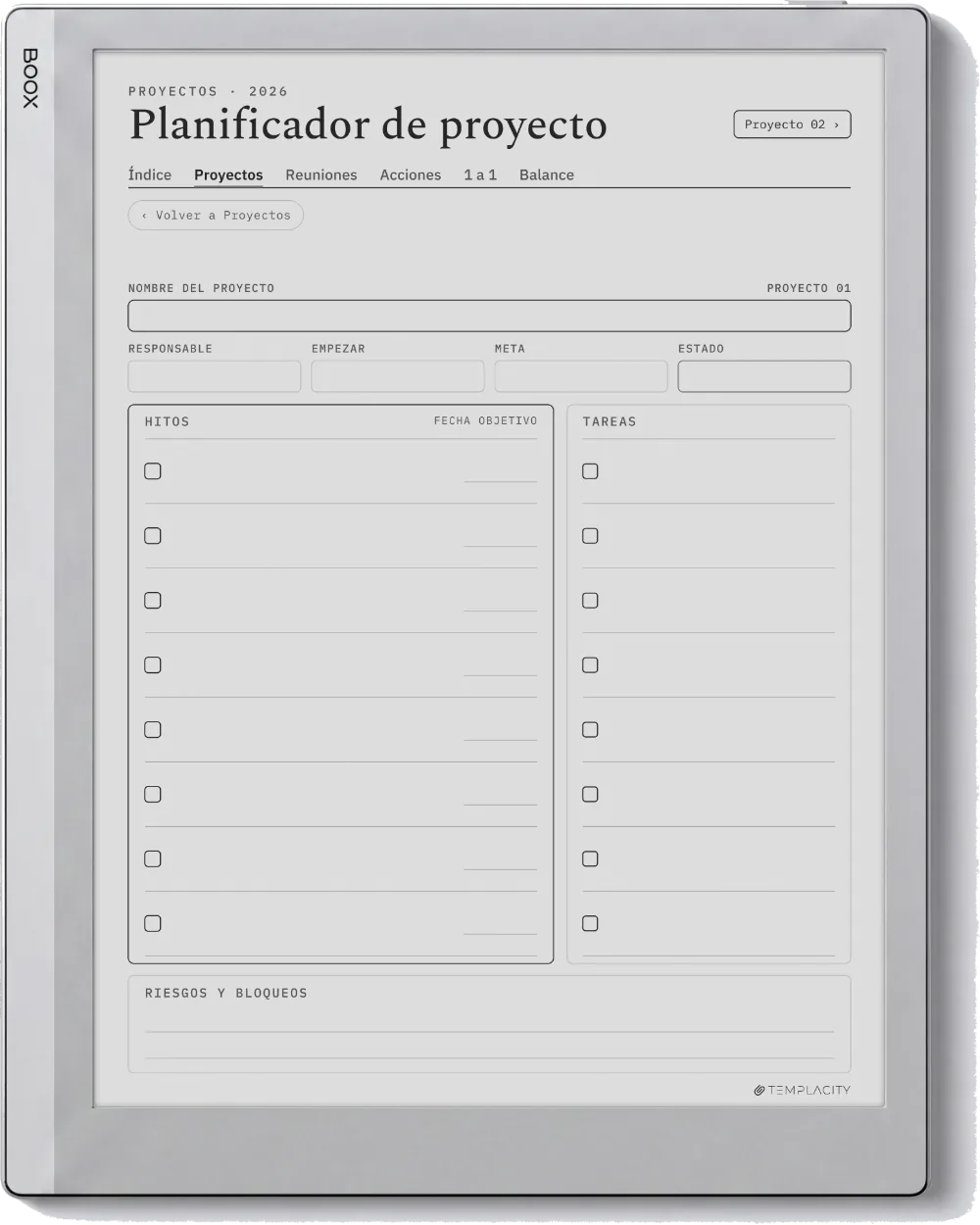 The Planner El panel de proyectos