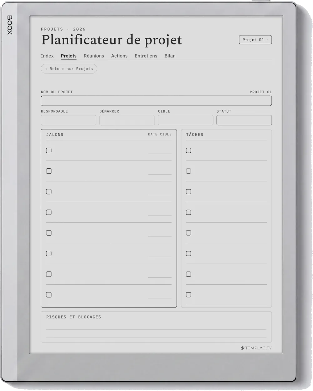 The Planner Le tableau de bord des projets