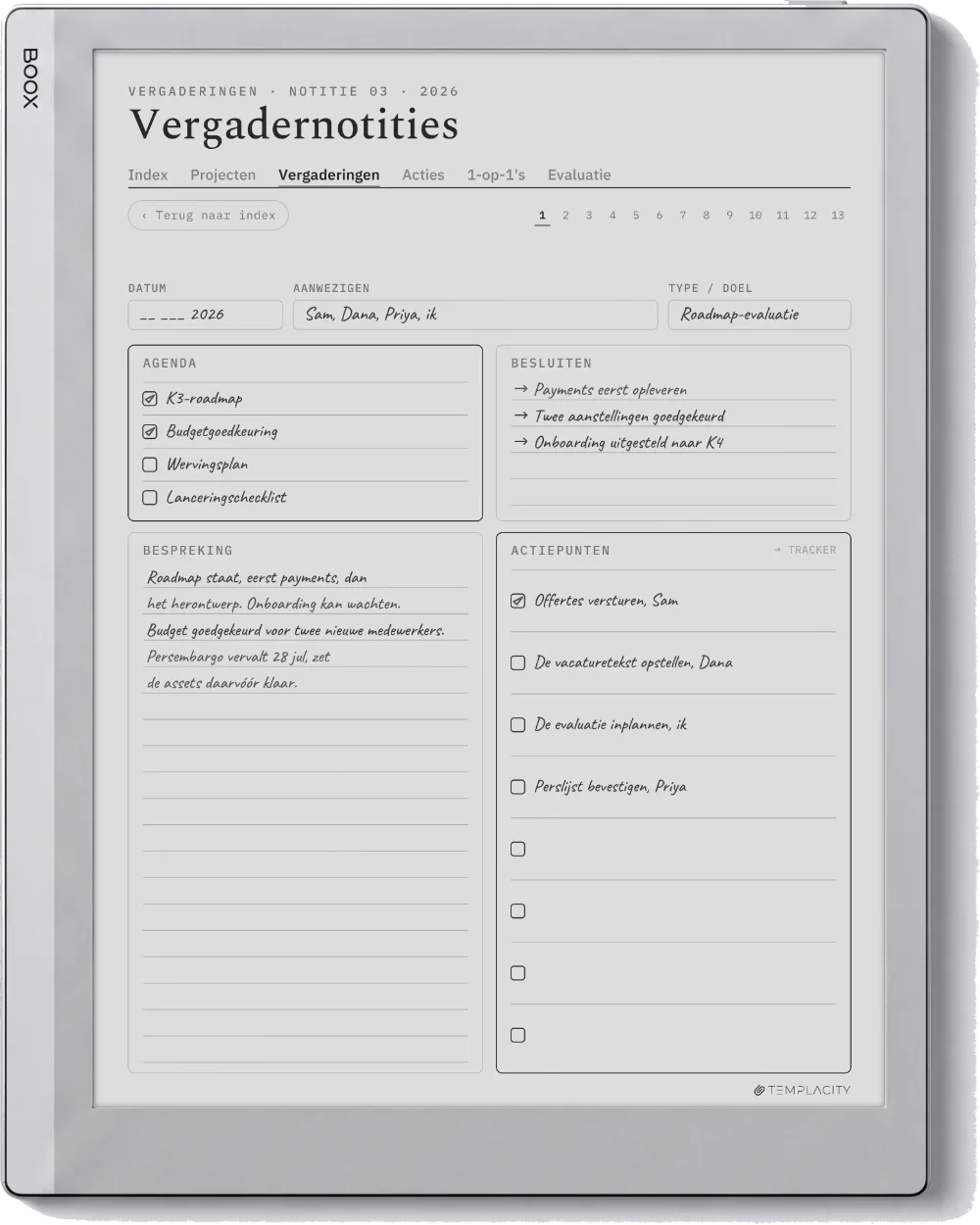 The Planner op de Boox Go 10.3