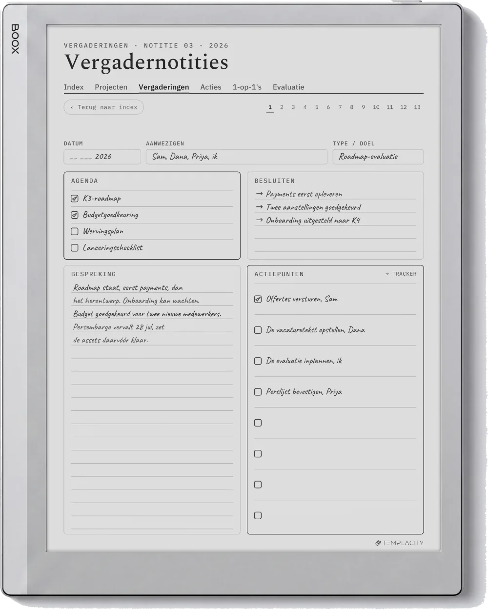 The Planner op de Boox Go 10.3