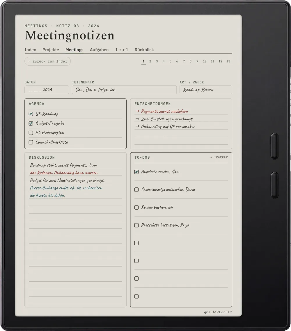The Planner auf dem Boox Go Color 7 (Gen II)