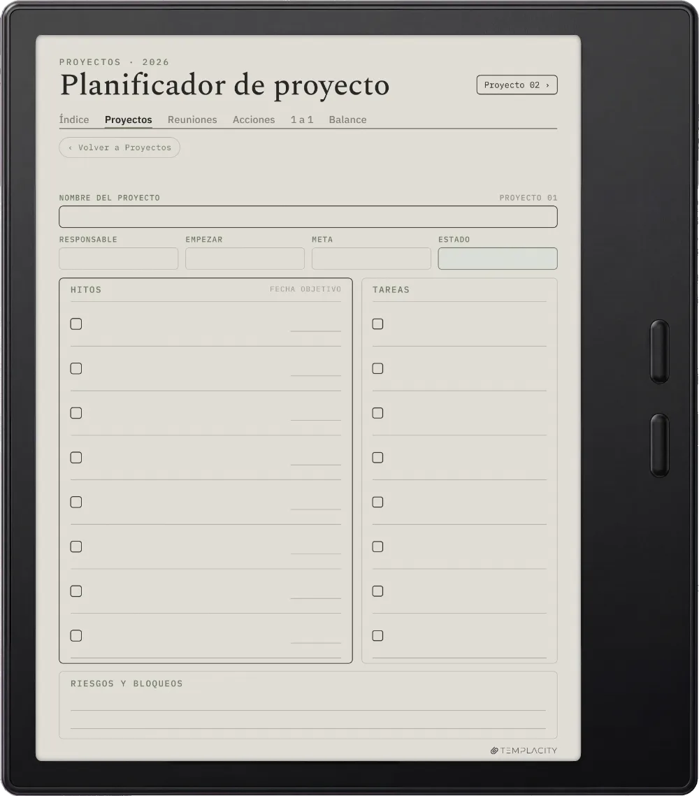The Planner El panel de proyectos