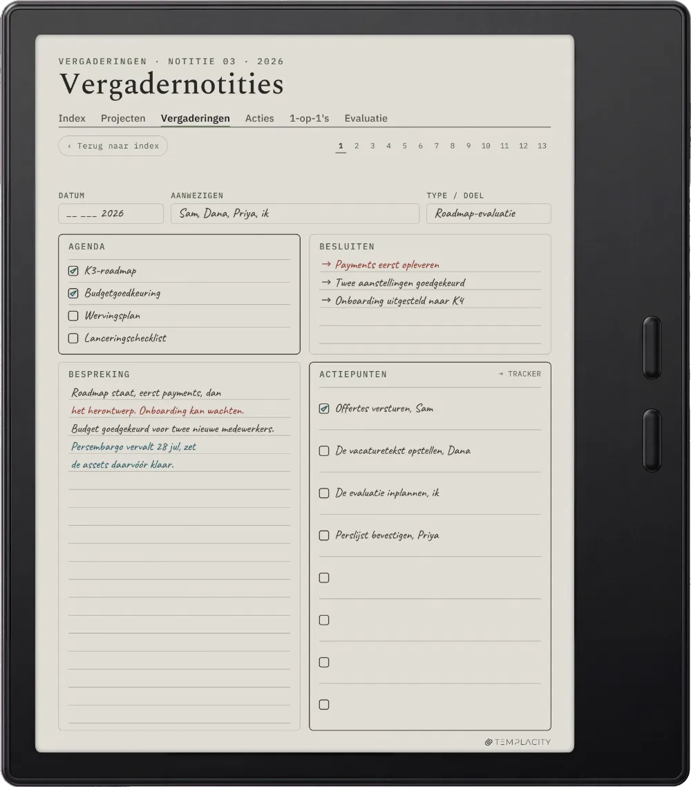 The Planner op de Boox Go Color 7 (Gen II)