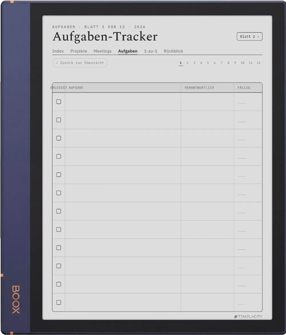 The Planner · Work Boox Note Air2 Seite 2