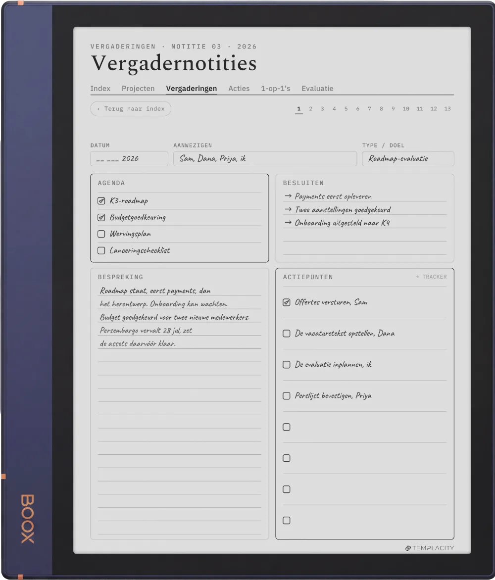 The Planner op de Boox Note Air2