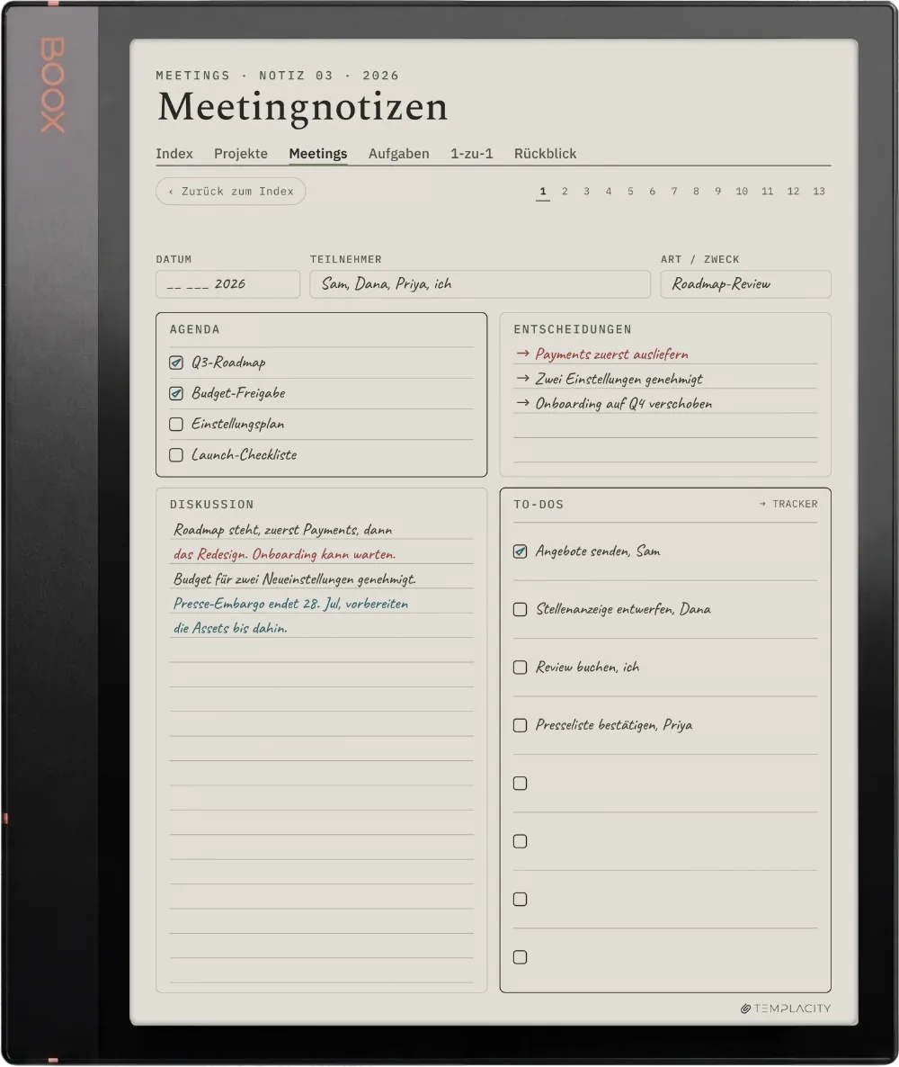 The Planner auf dem Boox Note Air3 C