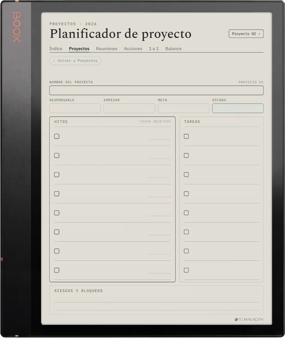 The Planner El panel de proyectos