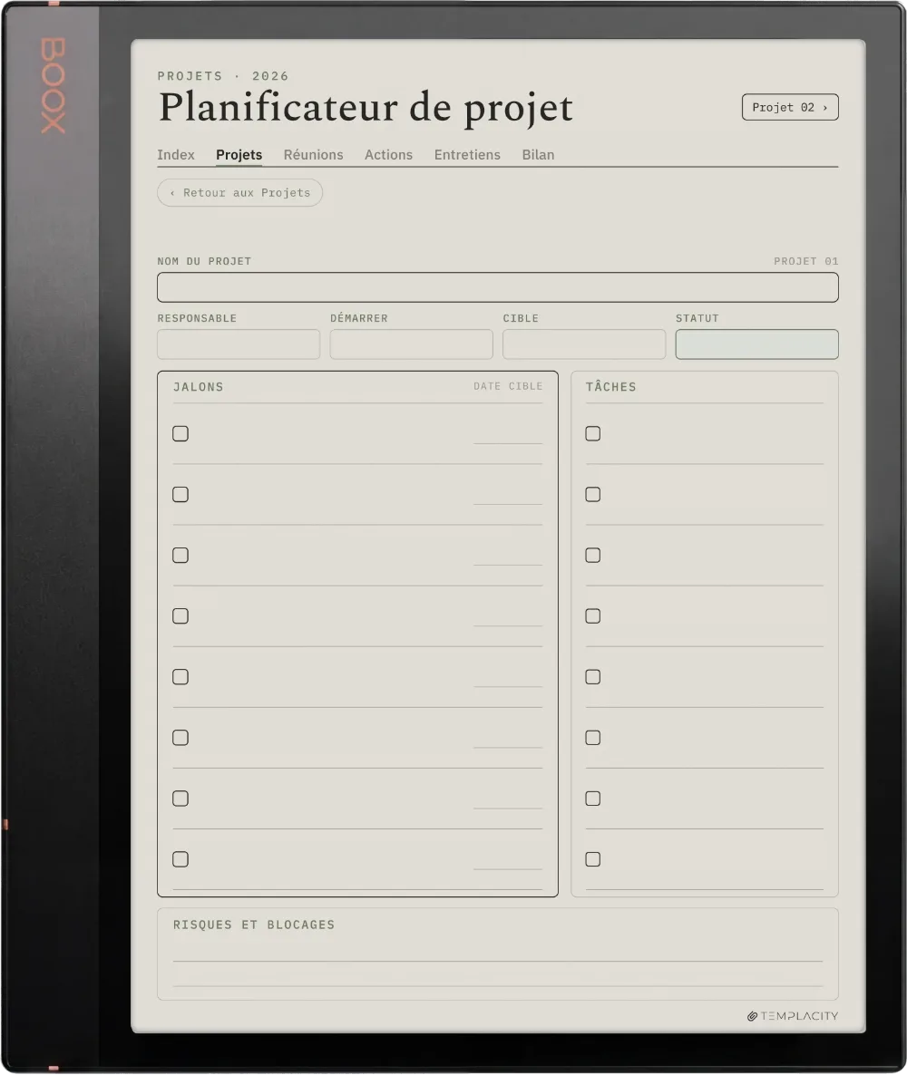 The Planner Le tableau de bord des projets