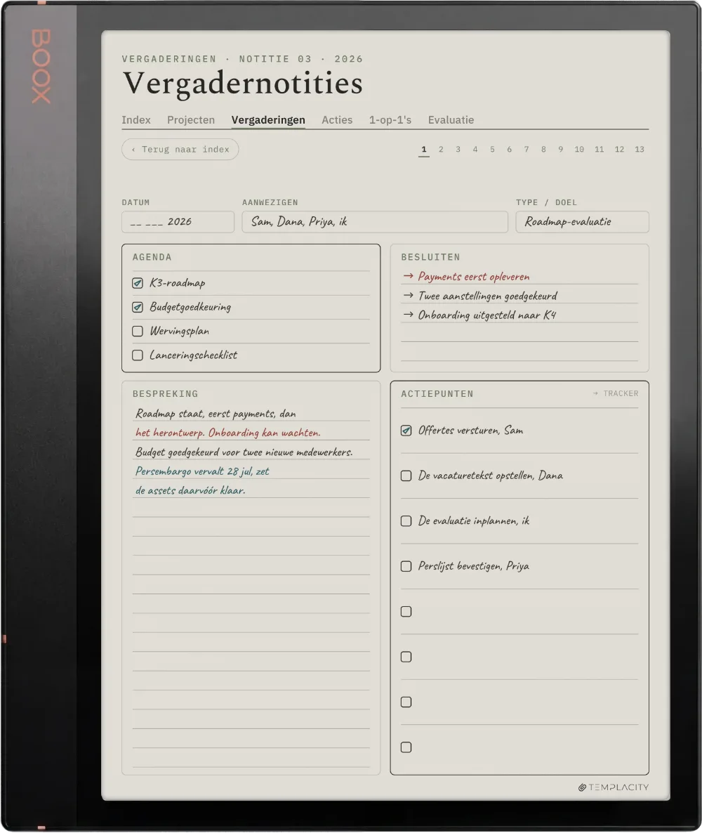 The Planner op de Boox Note Air3 C