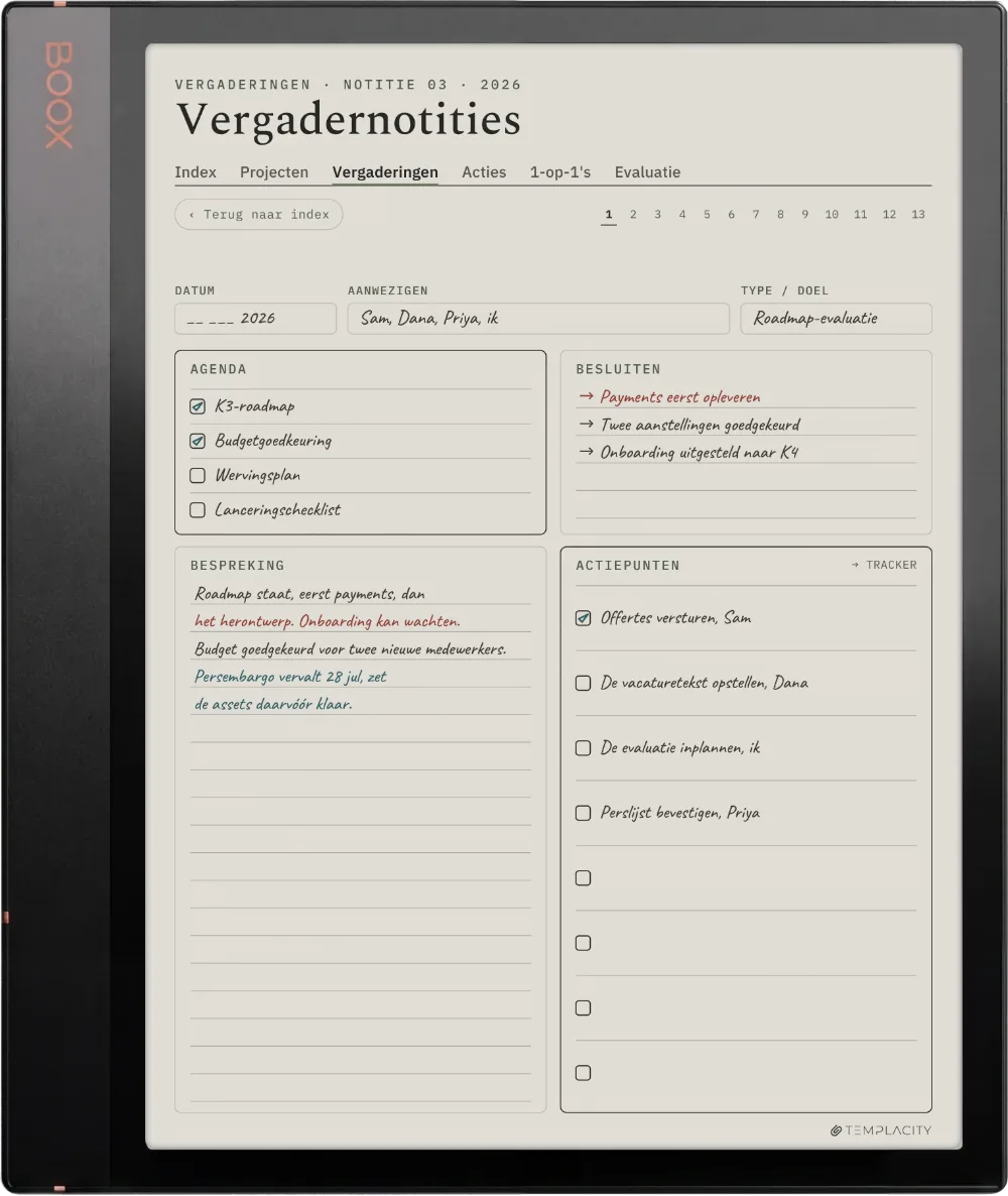 The Planner op de Boox Note Air3 C