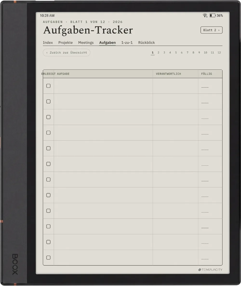 The Planner · Work Boox Note Air4 C Seite 2