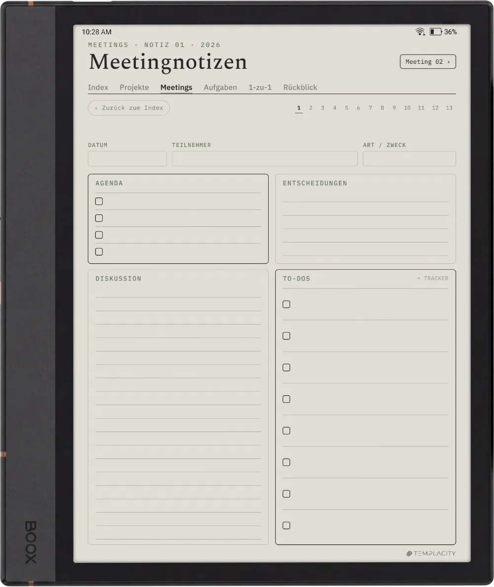 The Planner · Work Boox Note Air4 C Seite 3