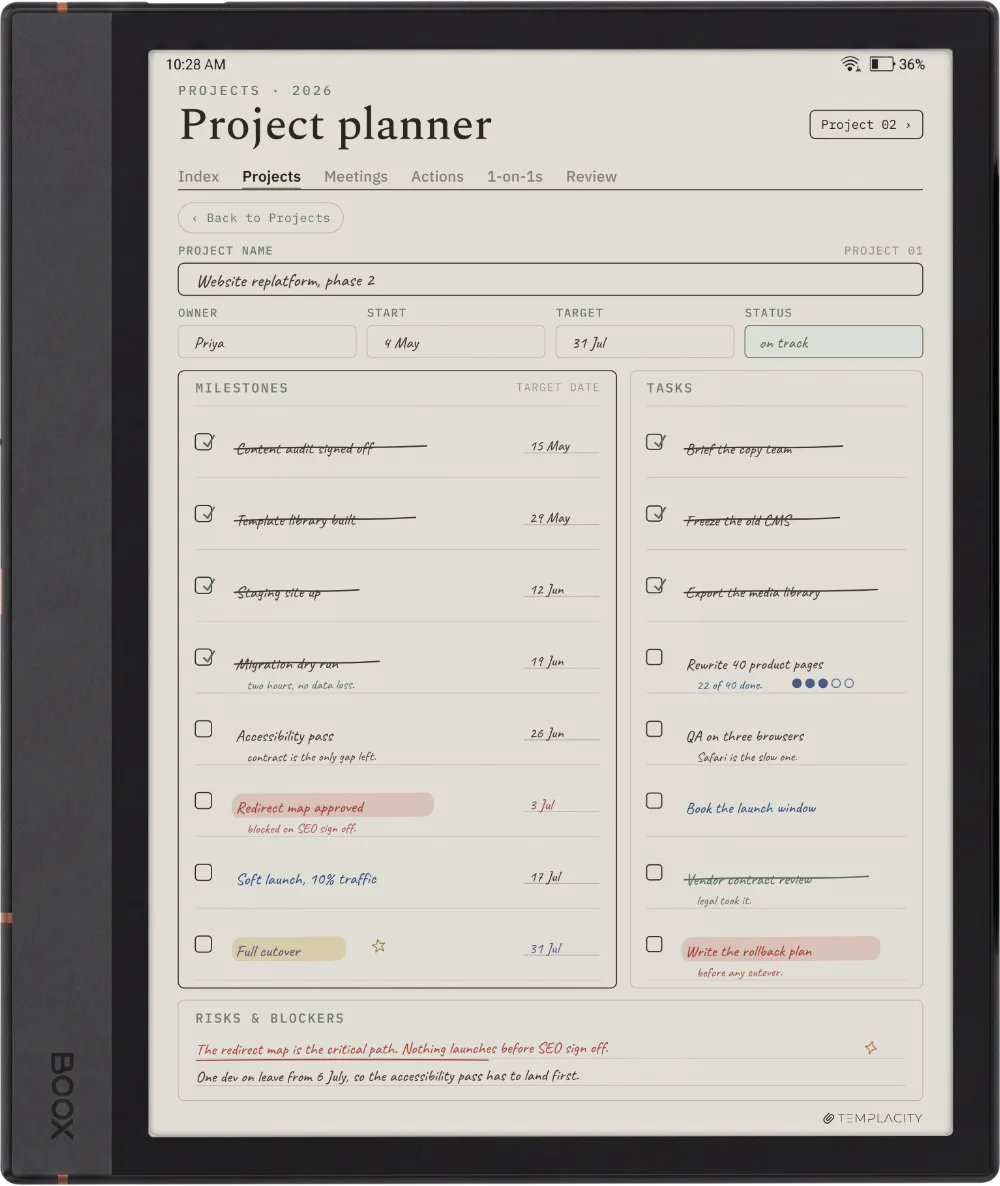 The Planner on the Boox Note Air4 C