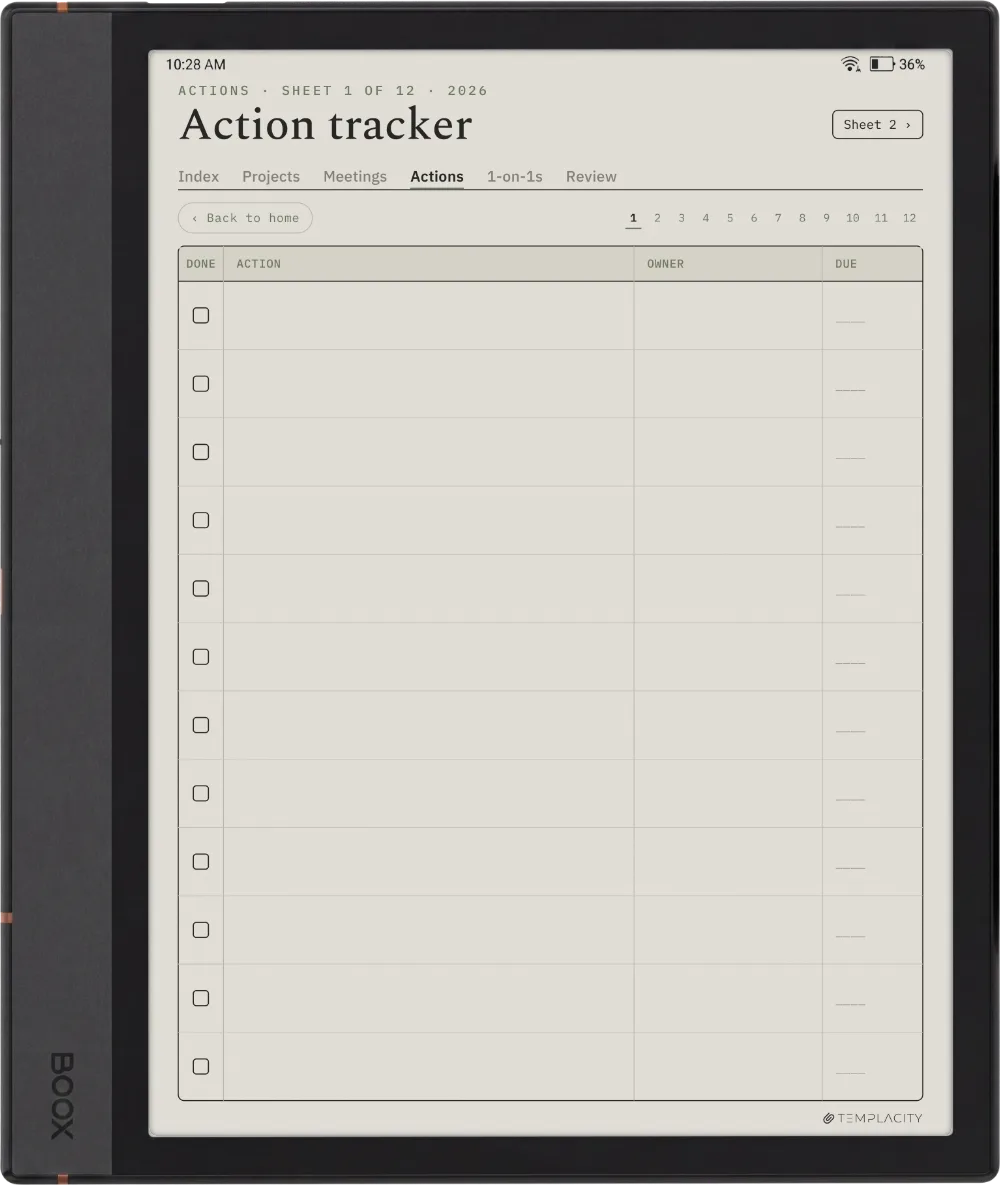The Planner · Work Boox Note Air4 C page 2