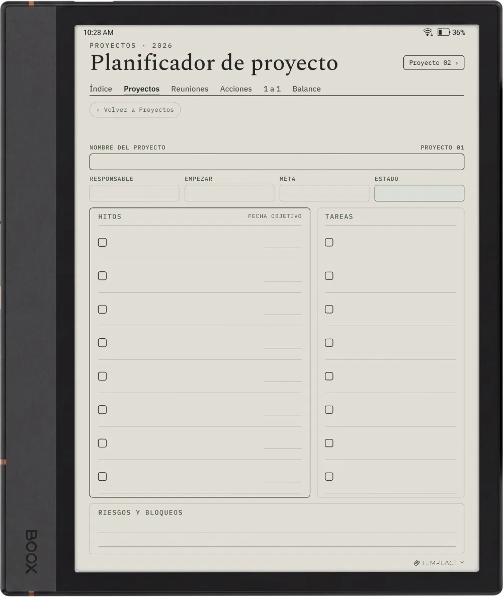 The Planner El panel de proyectos