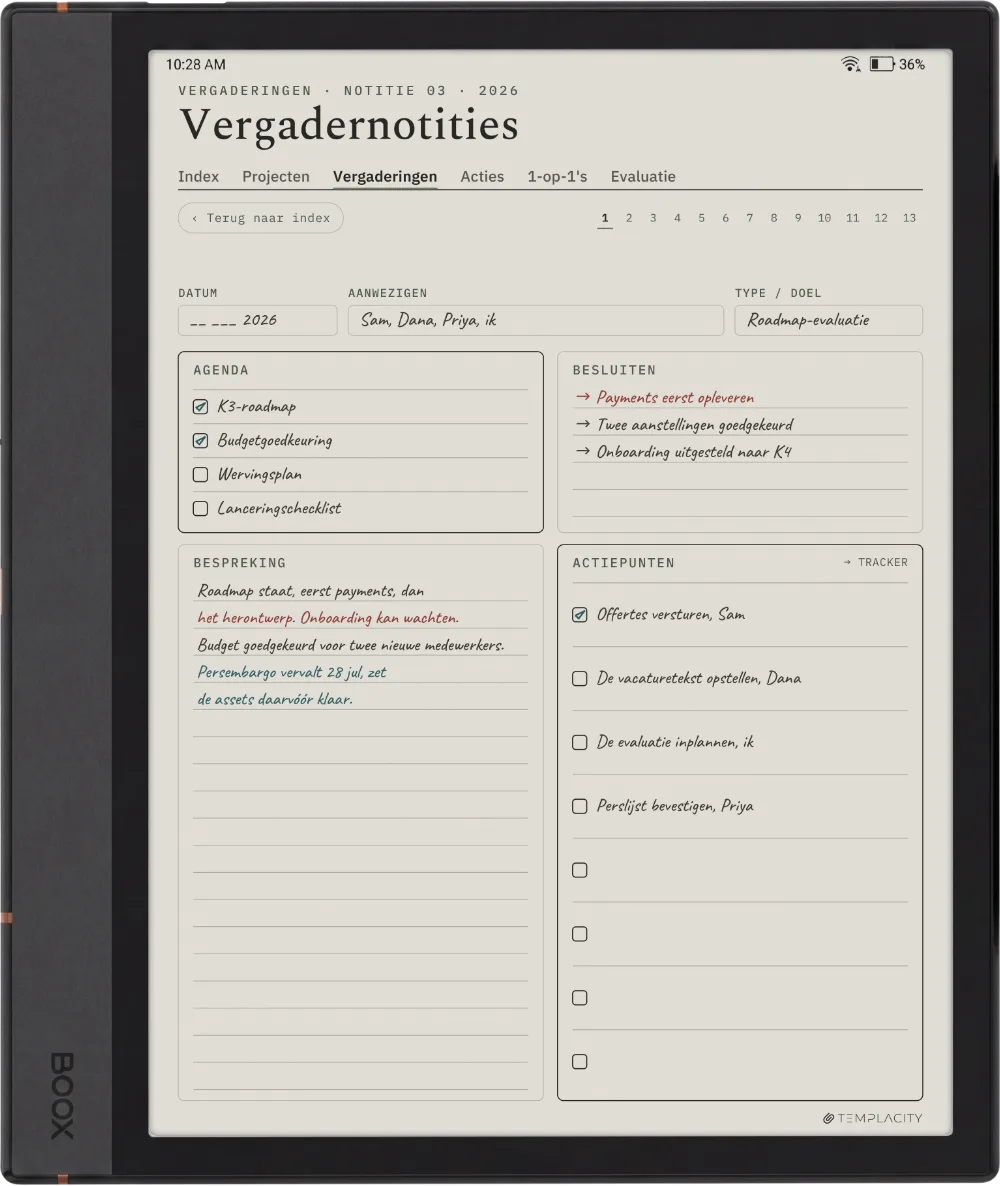 The Planner op de Boox Note Air4 C