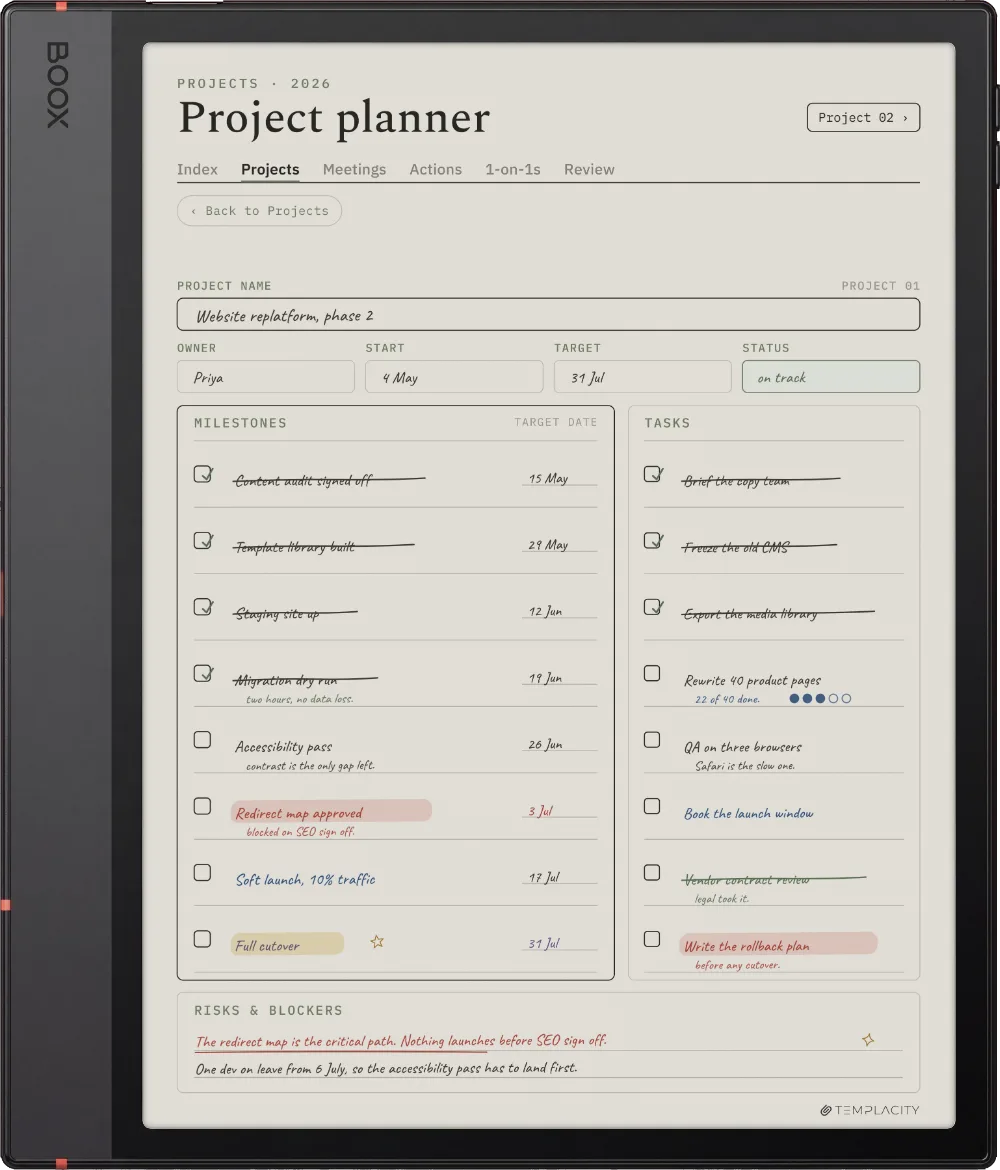 The Planner on the Boox Note Air5 C