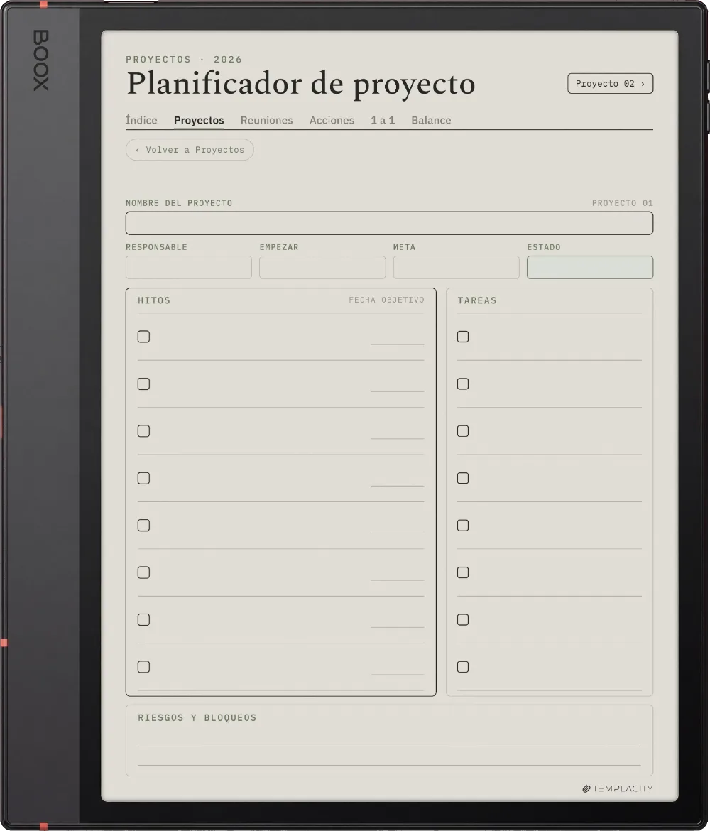 The Planner El panel de proyectos