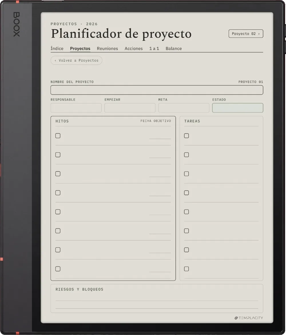 The Planner El panel de proyectos