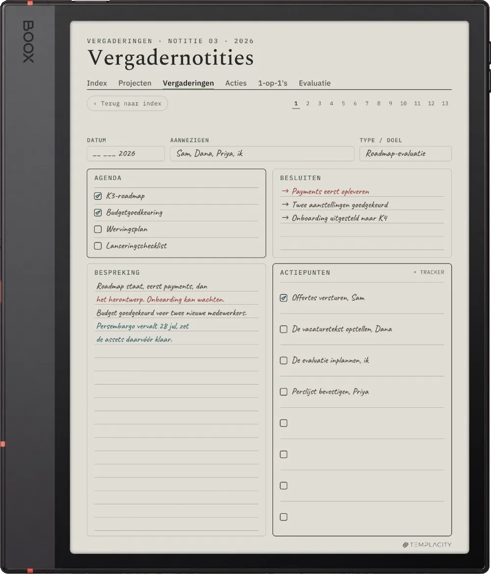 The Planner op de Boox Note Air5 C