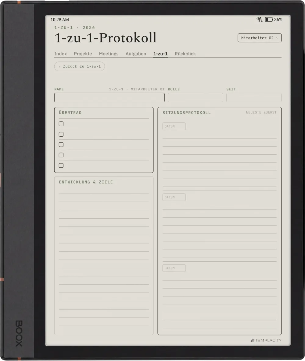 The Planner · Work Boox Note Max Seite 5