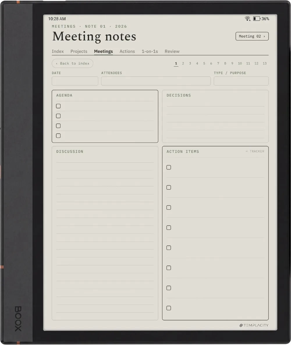 The Planner · Work Boox Note Max page 3