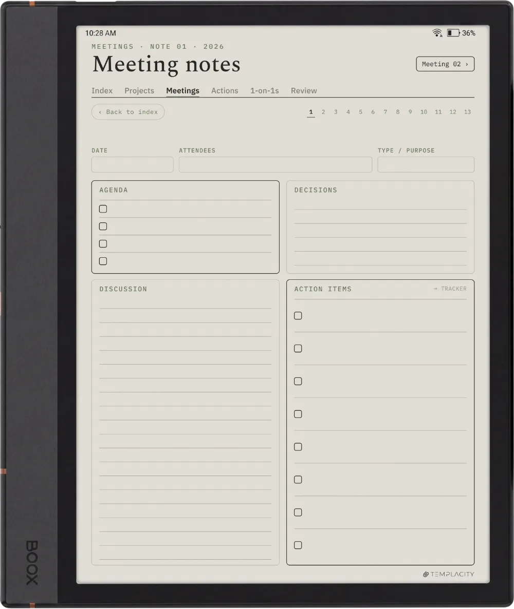 The Planner · Work Boox Note Max page 3
