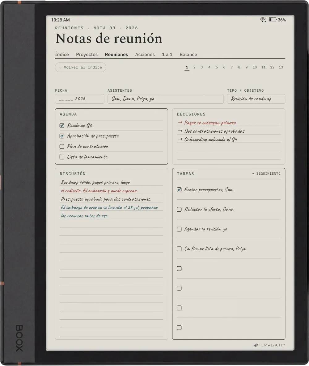 The Planner en el Boox Note Max