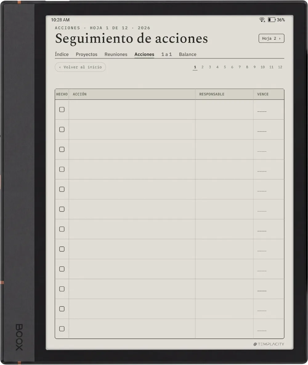 The Planner · Trabajo Boox Note Max página 2