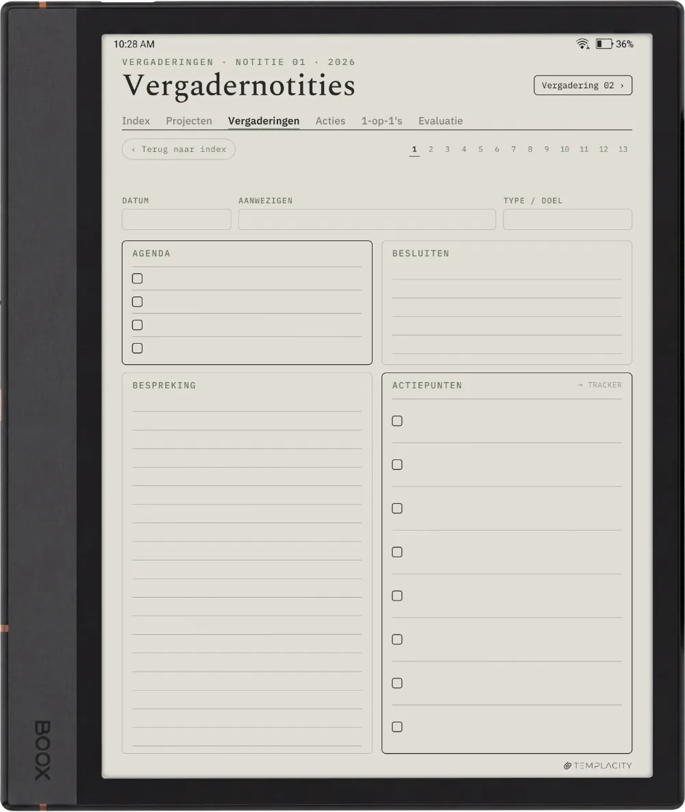 The Planner · Werk Boox Note Max pagina 3