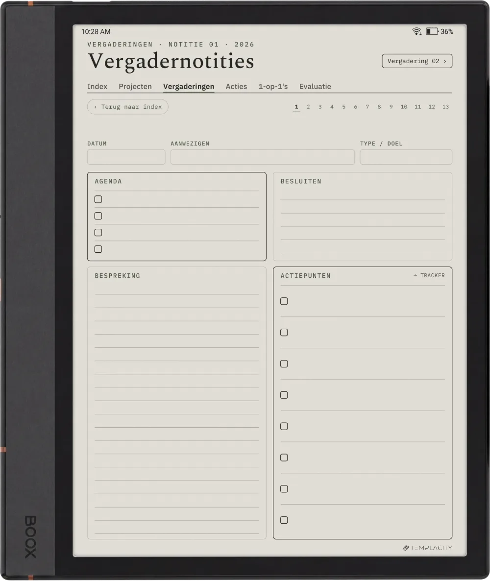 The Planner · Werk Boox Note Max pagina 3