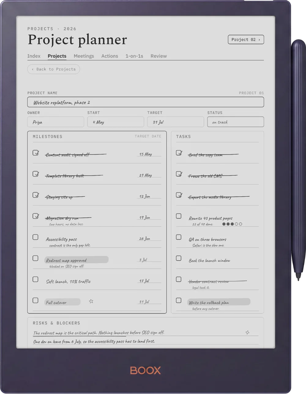 The Planner on the Boox Note5