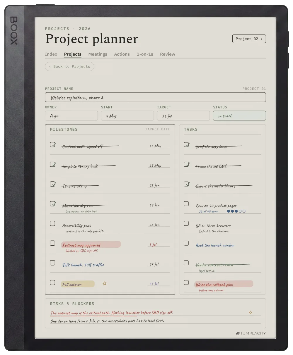 The Planner on the Boox Tab Ultra C Pro