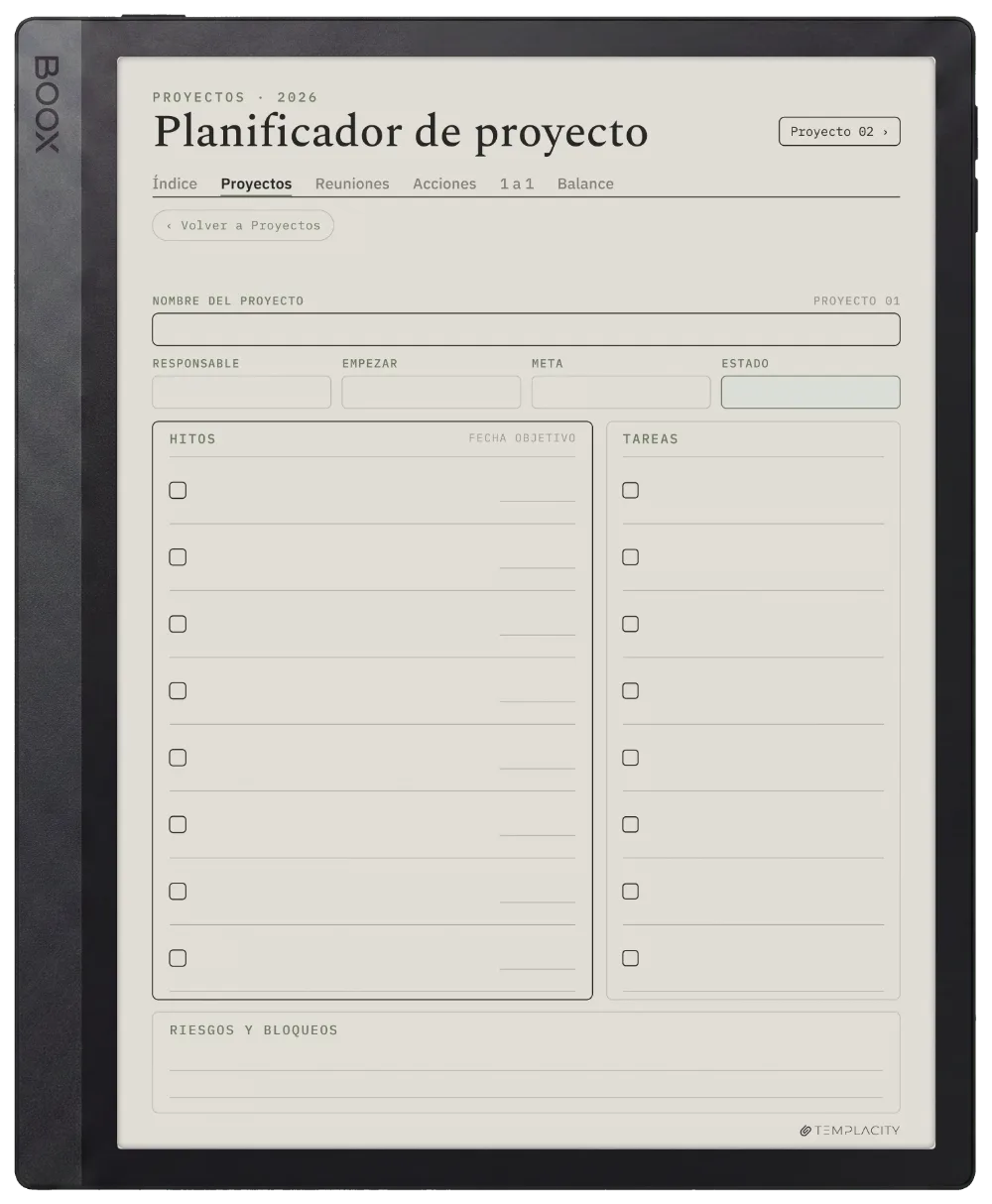 The Planner El panel de proyectos
