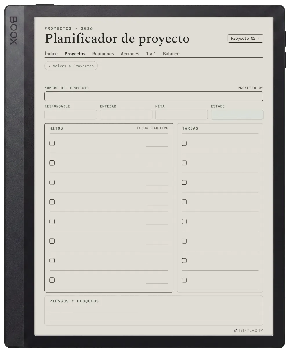The Planner El panel de proyectos