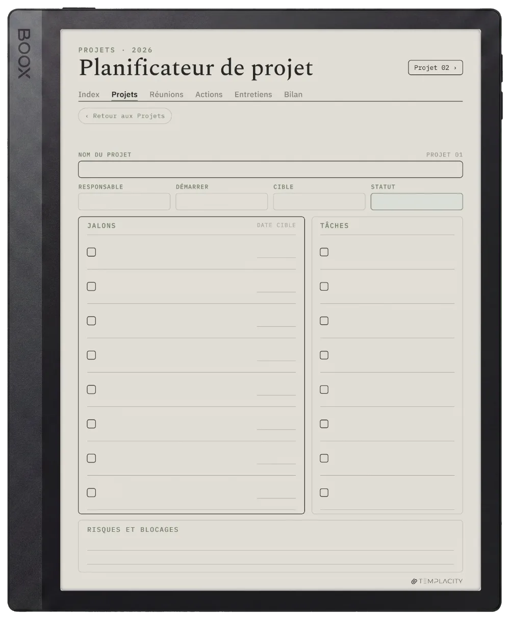The Planner Le tableau de bord des projets