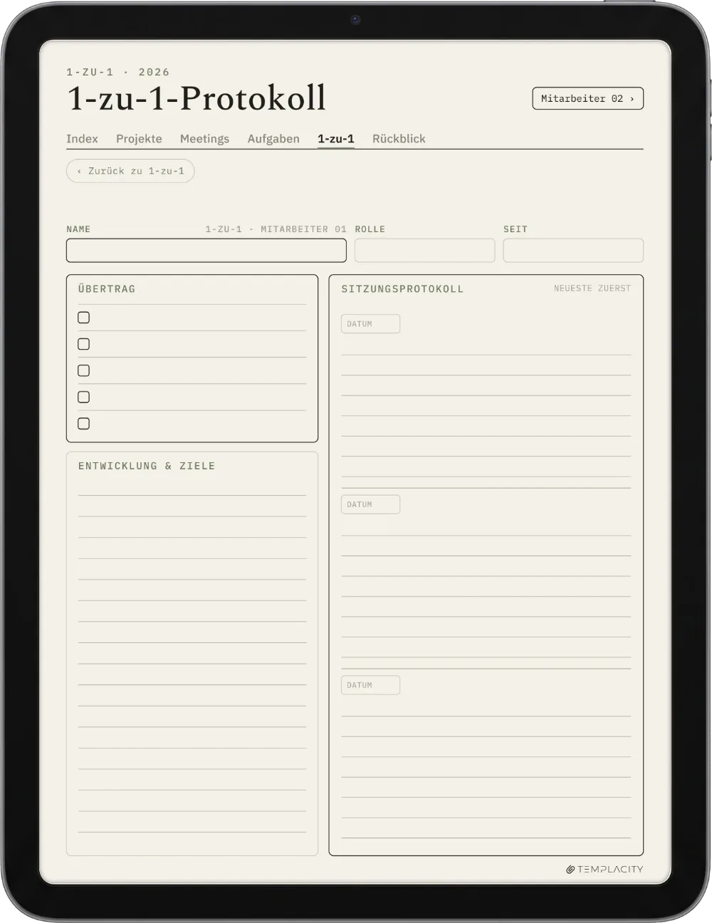 The Planner · Work iPad Seite 5