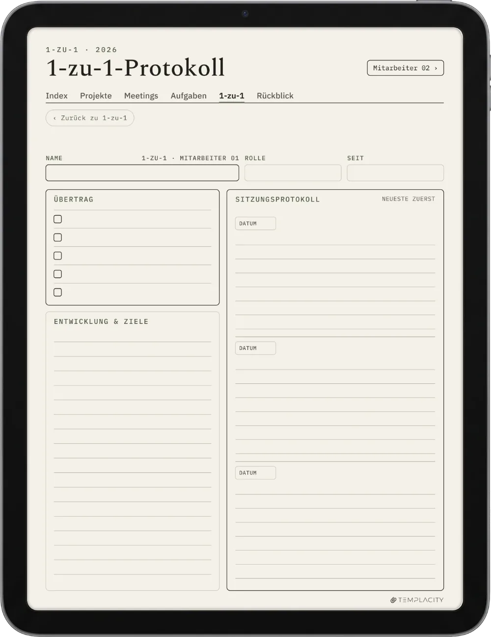 The Planner · Work iPad Seite 5