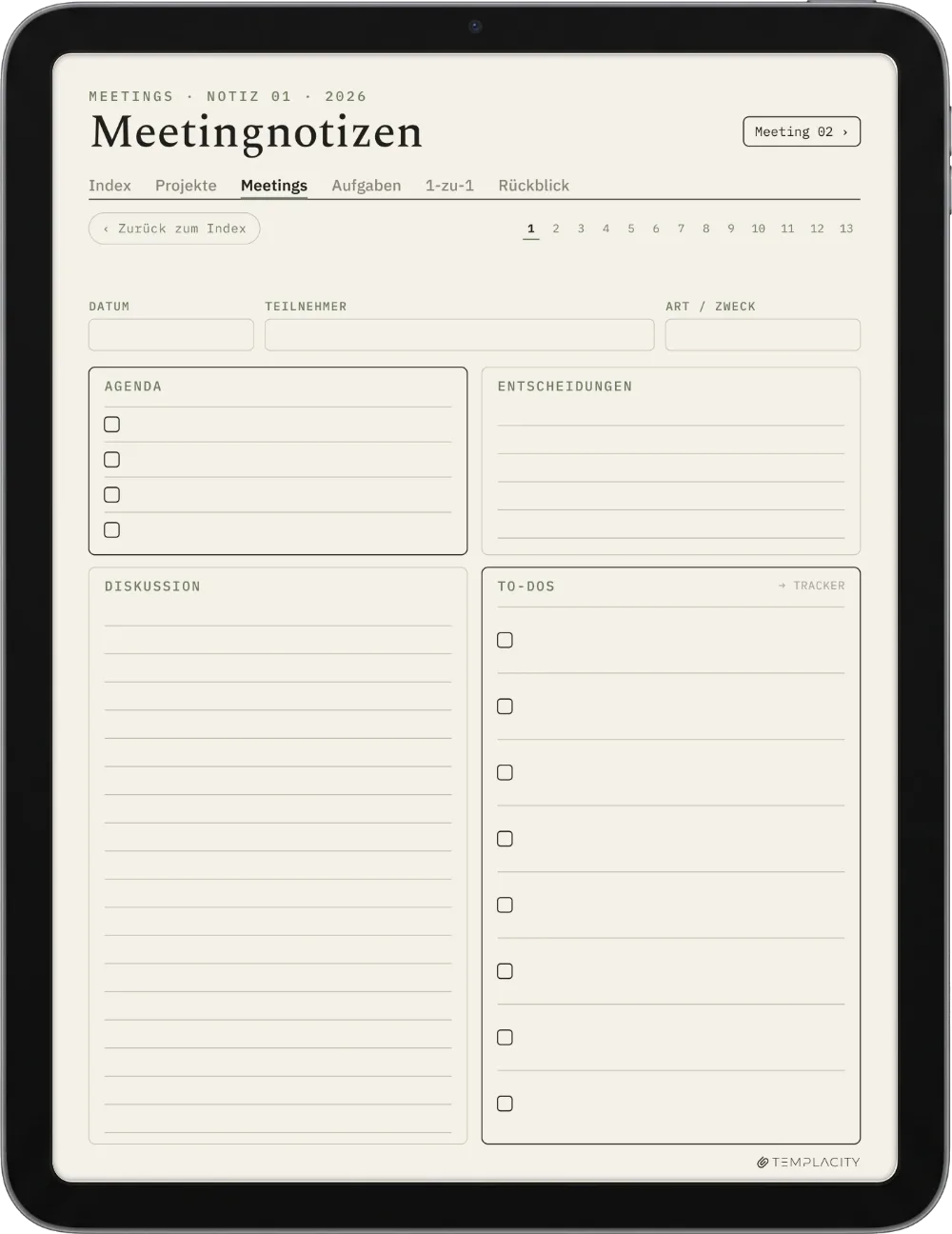 The Planner · Work iPad Seite 3