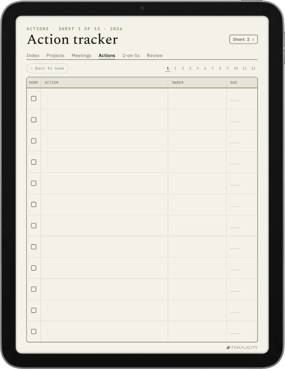 The Planner · Work iPad page 2