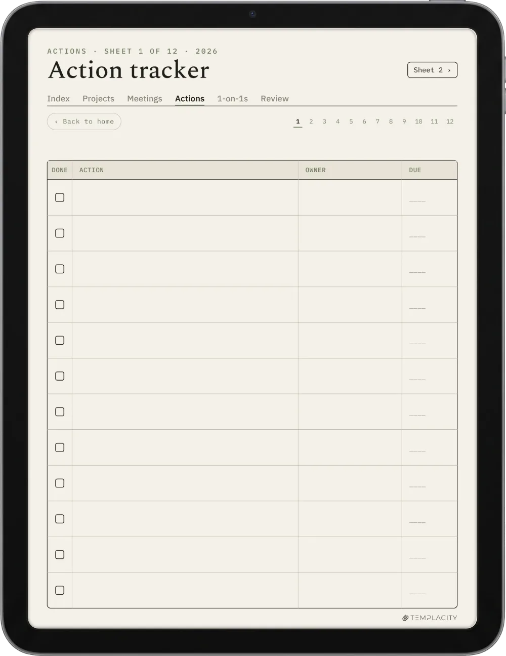 The Planner · Work iPad page 2
