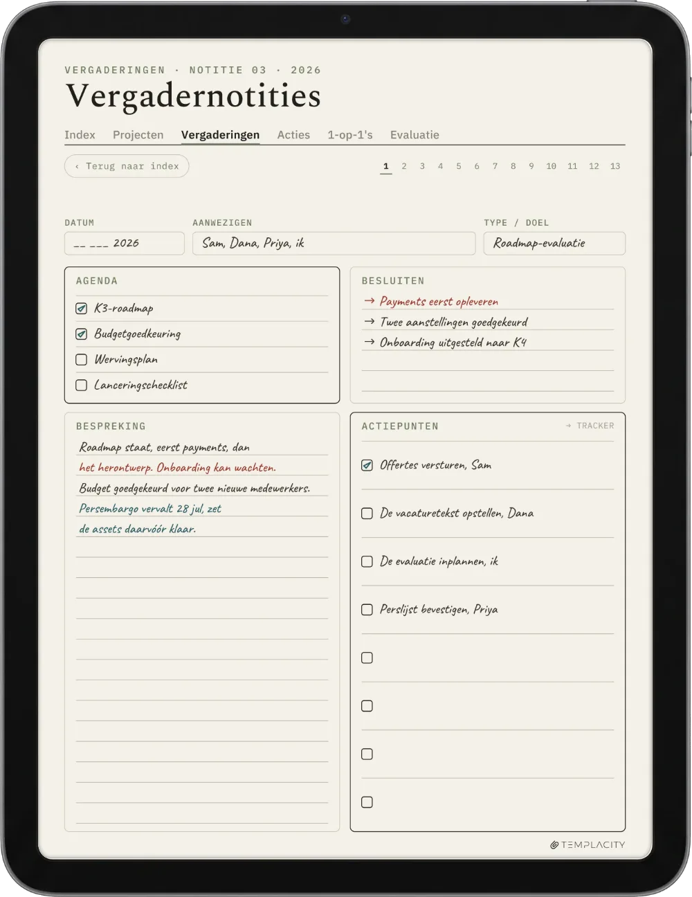 The Planner op de iPad